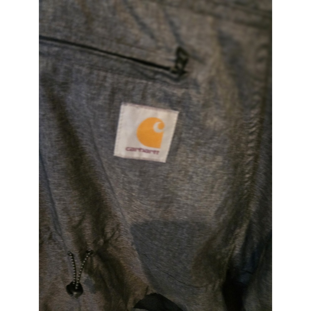 Carhartt Anorak Slicker Hooded Pullover 1/4 Zip & Pockets Lightweight Sz Med - Picture 2 of 16